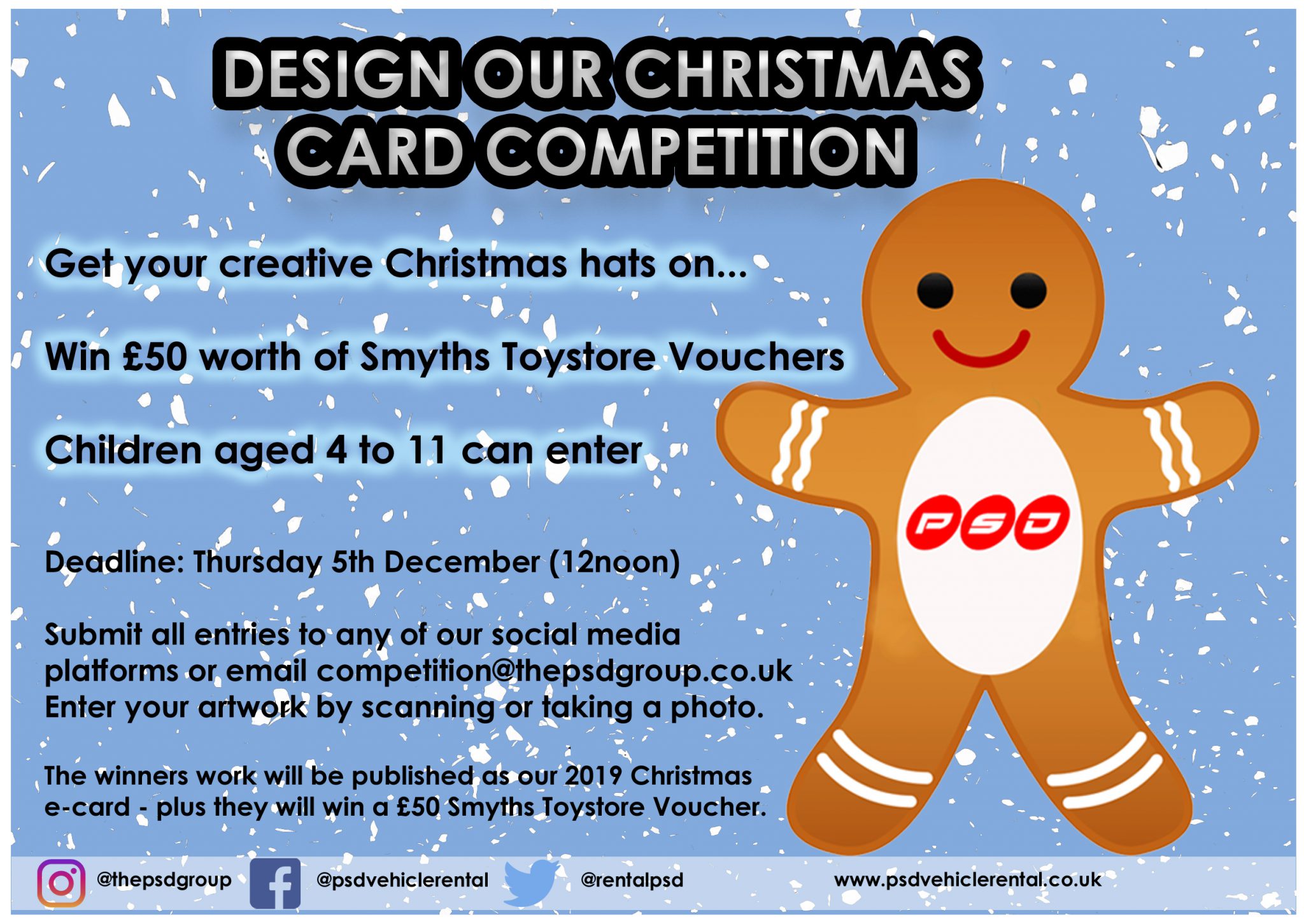 Design our Christmas card competition at PSD PSD Vehicle Rental