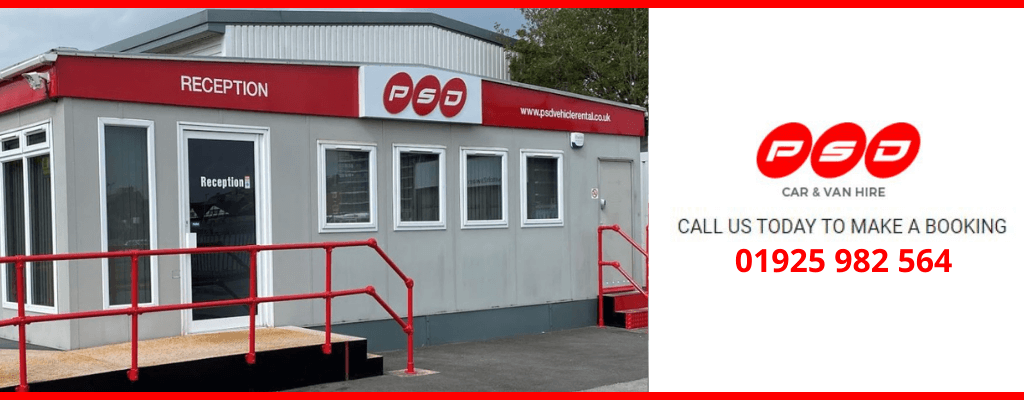 PSD's car hire office in Warrington