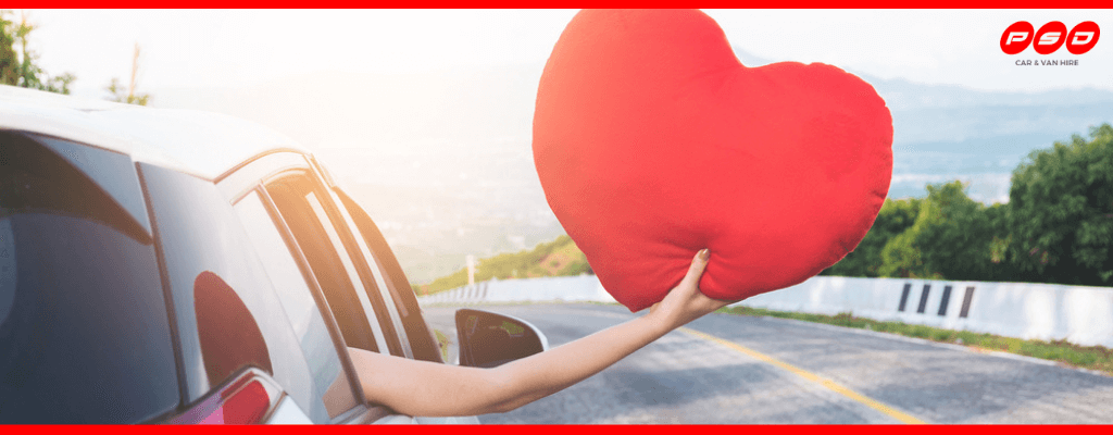 Car hire in Warrington for Valentine's Day