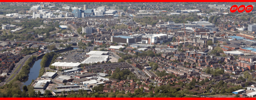 Aerial image of Warrington