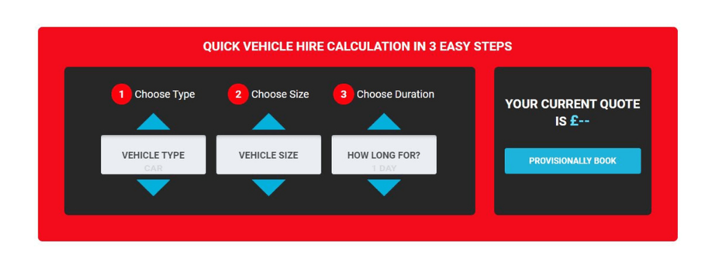 Quote calculator for Warrington van hire